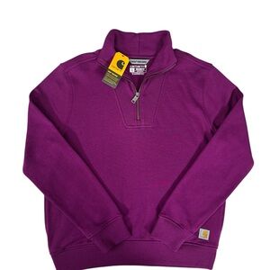 Carhartt Women’s Purple Half-Zip Pullover Sweatshirt Small